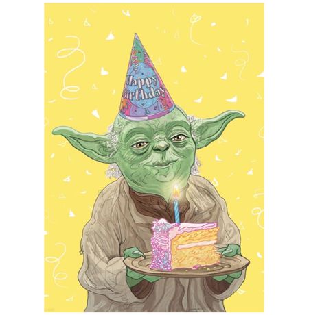 Открытка Звездные Войны - Йода с тортом (Star Wars Yoda)