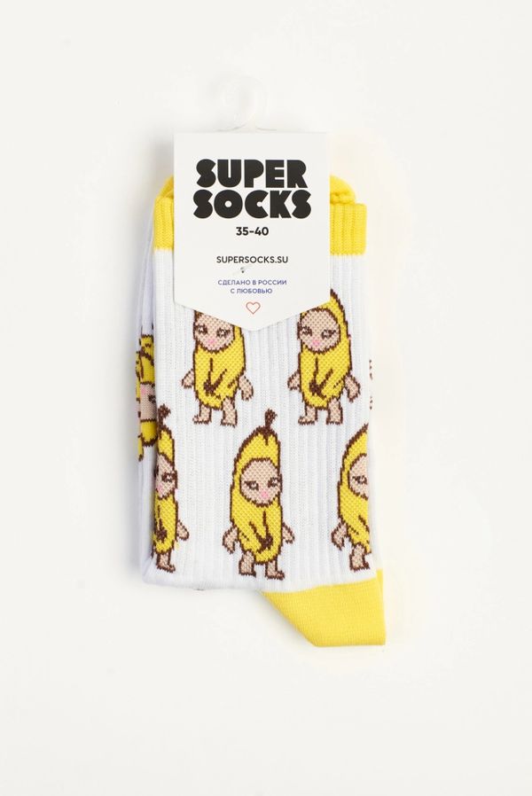 Носки SUPER SOCKS Кот-банан мем - Banana cat (размер 35-40)