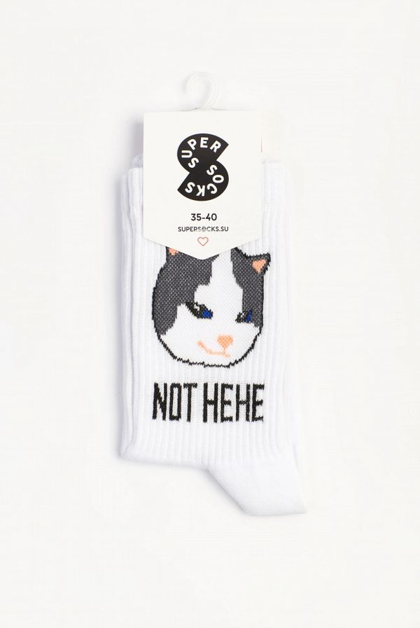 Носки SUPER SOCKS Кот Not hehe/hehe (размер 35-40)