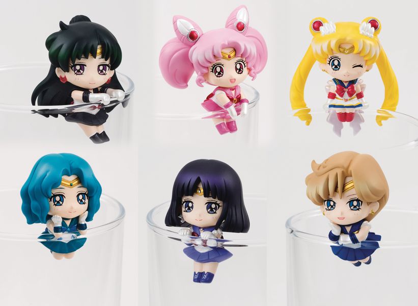 Случайная фигурка Сейлор Мун и подставка для стакана (Sailor Moon) 4 cm
