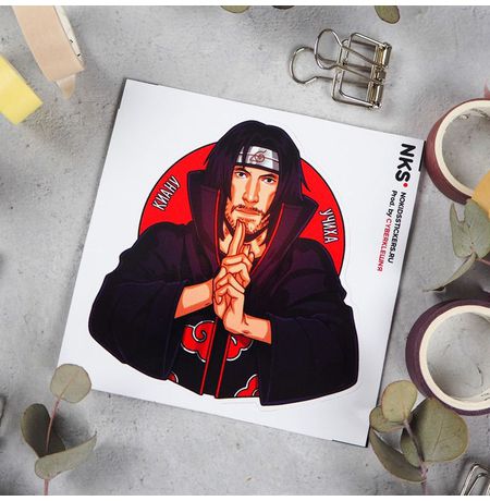 Наклейка Наруто Киану Учиха, стикер NKS card