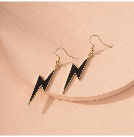 Серьги Молния, черный