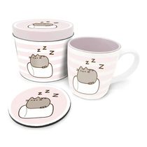 Подарочный набор Кот Пушин Зефирка - Кружка и баночка (Pusheen Cat) БЕЗ ПОДСТАВКИ