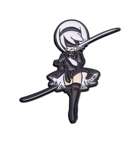 Значок NieR: Automata - 2B (пин, металл) 5х5,5 см изображение 3