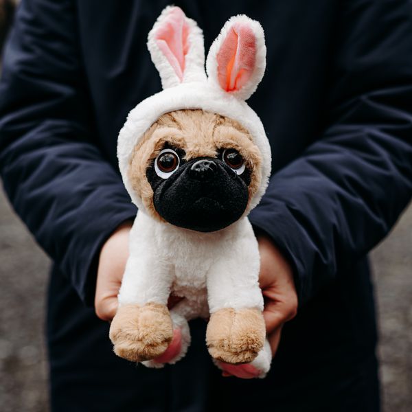 Мягкая игрушка Мопс в костюме зайца изображение 2