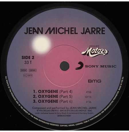 Виниловая пластинка Jean Michel Jarre – Oxygene (RE, RM, 180 g) изображение 4
