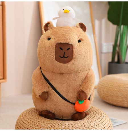 Мягкая игрушка Капибара с сумочкой и уточкой