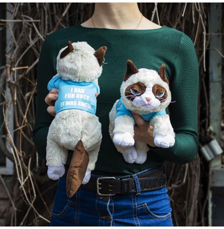 Мягкая игрушка Grumpy Cat в футболке (Грампи кэт) изображение 3