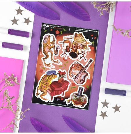 Наклейки Музыкальные лягушки (Peas and Carrot), стикеры NKS Mini