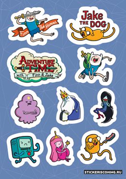 Набор стикеров Время приключений (Adventure Time) А5