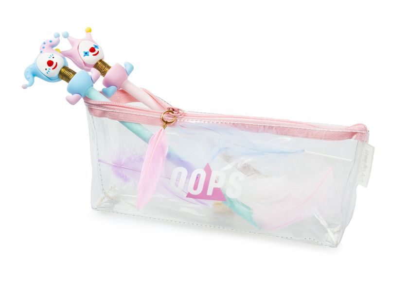 Пенал Прозрачный Перо, розовый