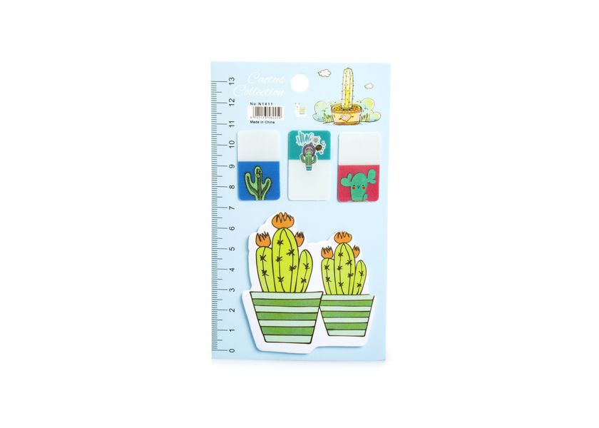 Клейкие стикеры Кактусы, набор, голубой
