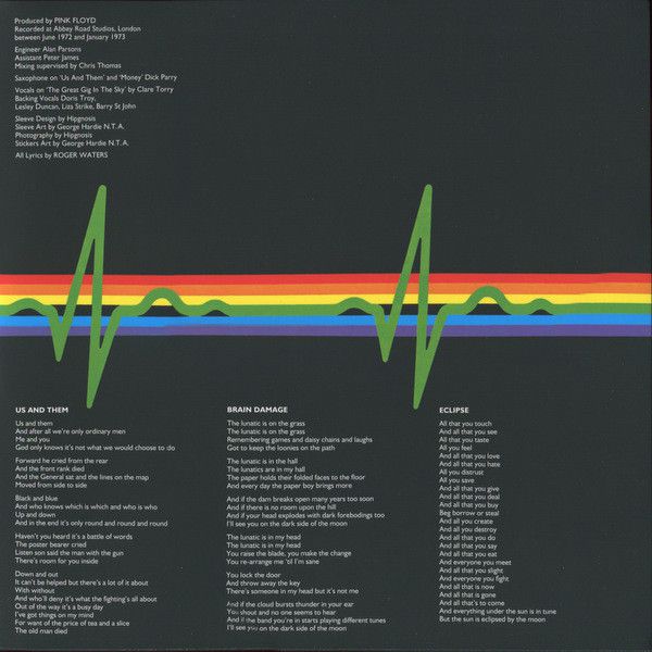 Виниловая пластинка Pink Floyd – The Dark Side Of The Moon изображение 3