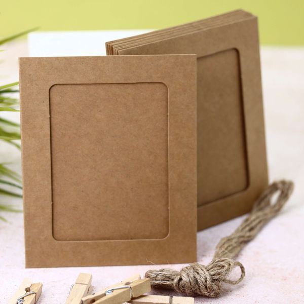 Крафтовые фоторамки Classic крафт с прищепками 9.5 х 11.5 см