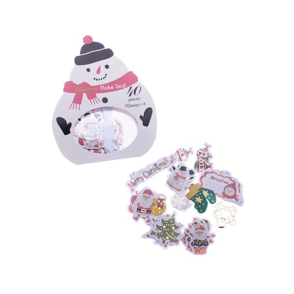 Набор наклеек Новогодние: Снеговик 40 шт в ассортименте