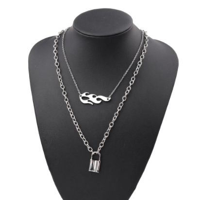 Подвеска Пламя и замок, двойная