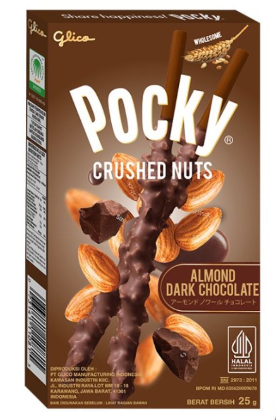 Pocky Crushed Nuts Кусочки миндаля в темном шоколаде 25 г