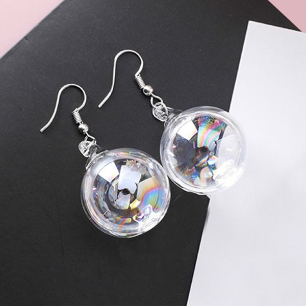 Серьги Прозрачный шар с водой