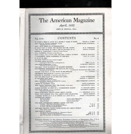 Ретро-журнал American Magazine (Апрель 1922 года) изображение 2