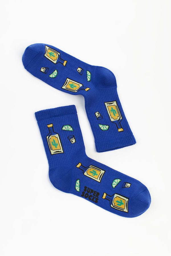 Носки SUPER SOCKS Текила и Лайм, голубой (размер 35-40)
