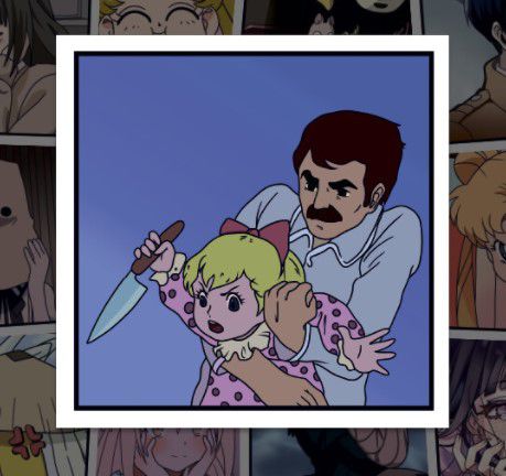 Стикер Девочка с ножом STICKERS.ONE