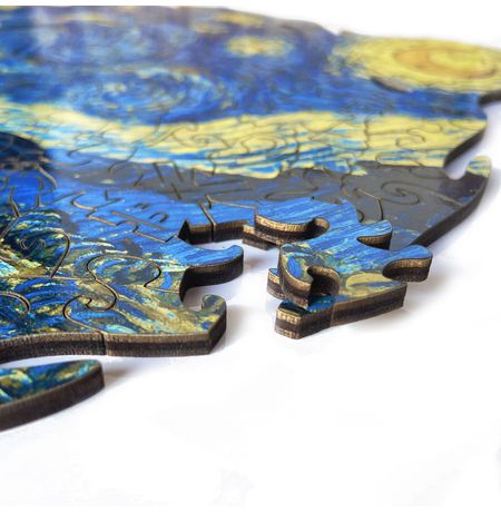 Пазл Ван Гог - Звездная ночь, деревянные WOODZLE изображение 5