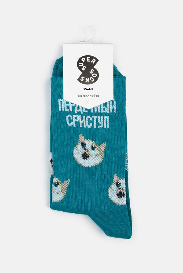 Носки SUPER SOCKS Пердечный сриступ, зеленые (размер 35-40)