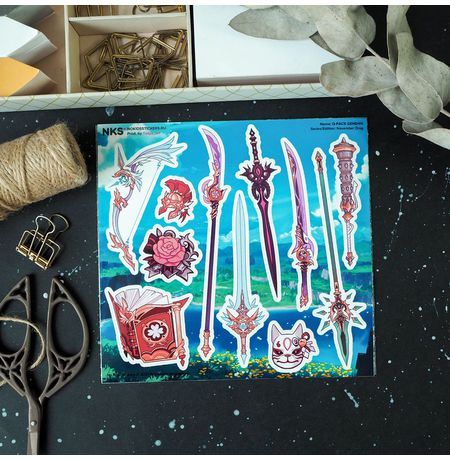 Стикеры Геншин импакт - Оружие (Genshin Impact), Q-pack No kid's