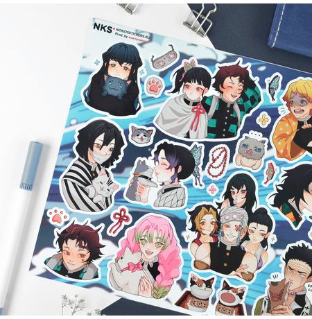 Набор стикеров Клинок рассекающий демонов - 2 (Demon Slayer) No kid's изображение 2