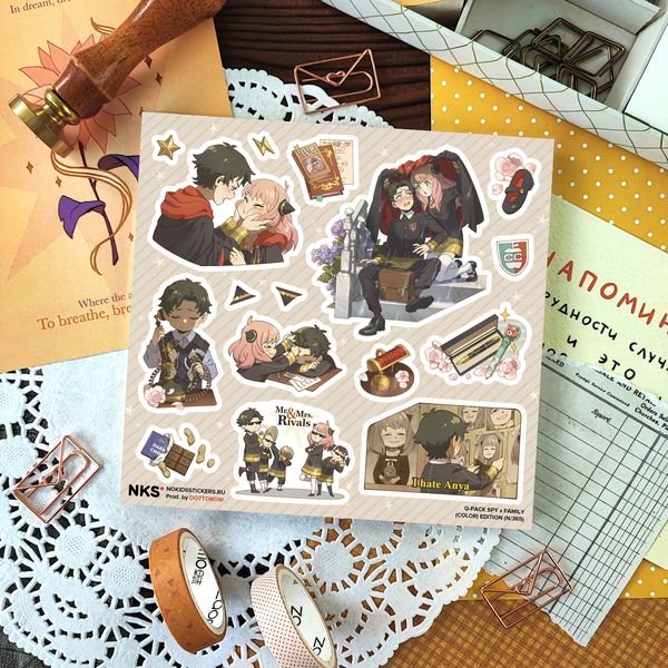 Наклейки Семья Шпионов - Аня и Дэмиан, стикеры NKS Q-Pack