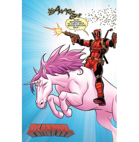 Постер Дэдпул на единороге (Deadpool) 61х91 см