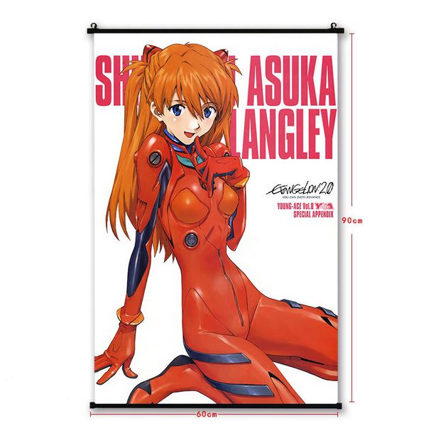 Постер Евангелион - Аска (Asuka Langley - Neon Genesis Evangelion) 60х90 см ткань