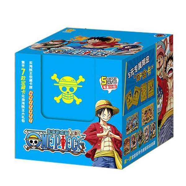 Коллекционные карточки One Piece Tier 3 - 5 штук в бустере (Большой Куш) синий бокс изображение 2