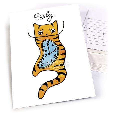 Почтовая открытка Кот - Сали Let's Cat