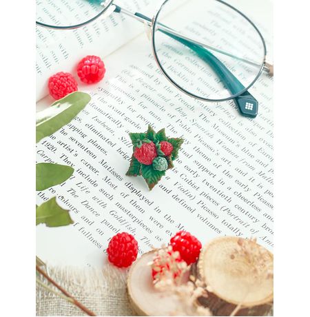 Брошь Малина тройная ягода изображение 3