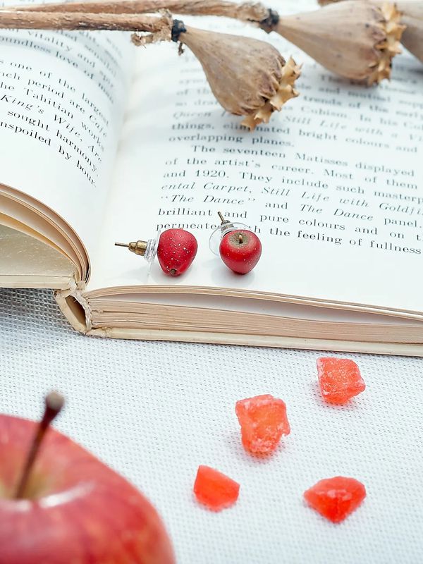 Серьги Яблоко, гвоздики изображение 2