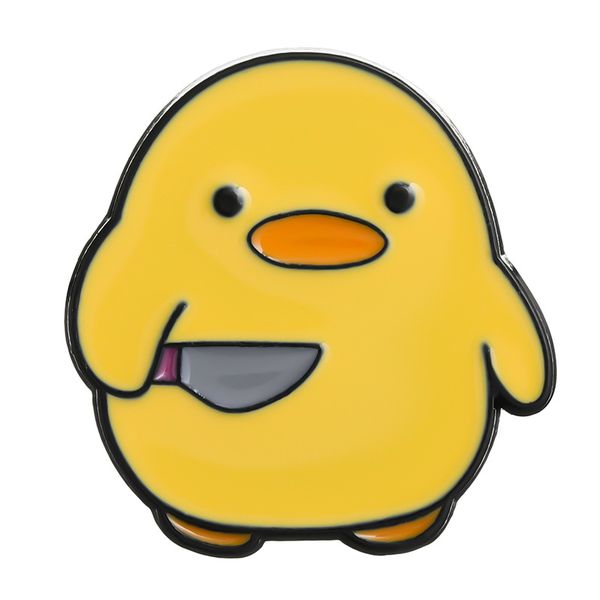 Значок Уточка с ножом (пин, металл)