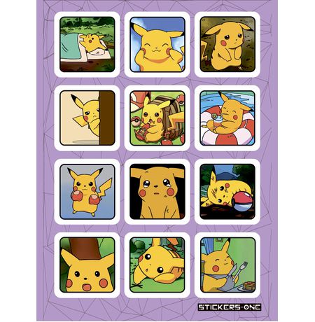 Набор стикеров Пикачу (Pikachu Pokemon) STICKERS.ONE