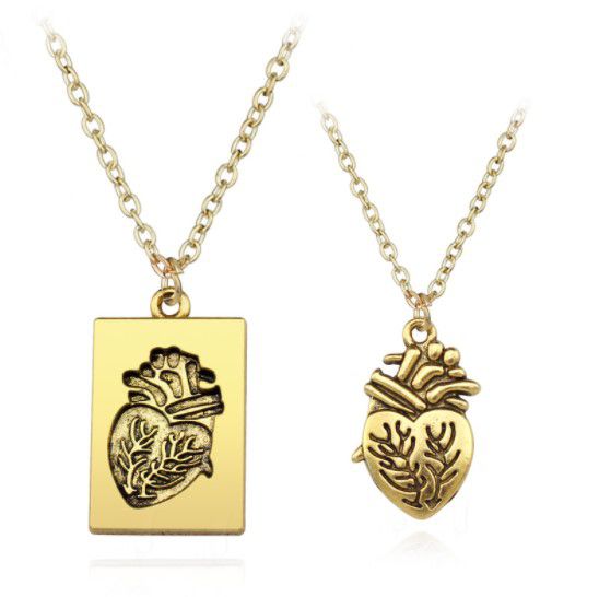 Кулон Сердце и пластина, парный