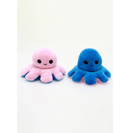 Мягкая игрушка Осьминог-перевертыш,розовый-синий, 30 см