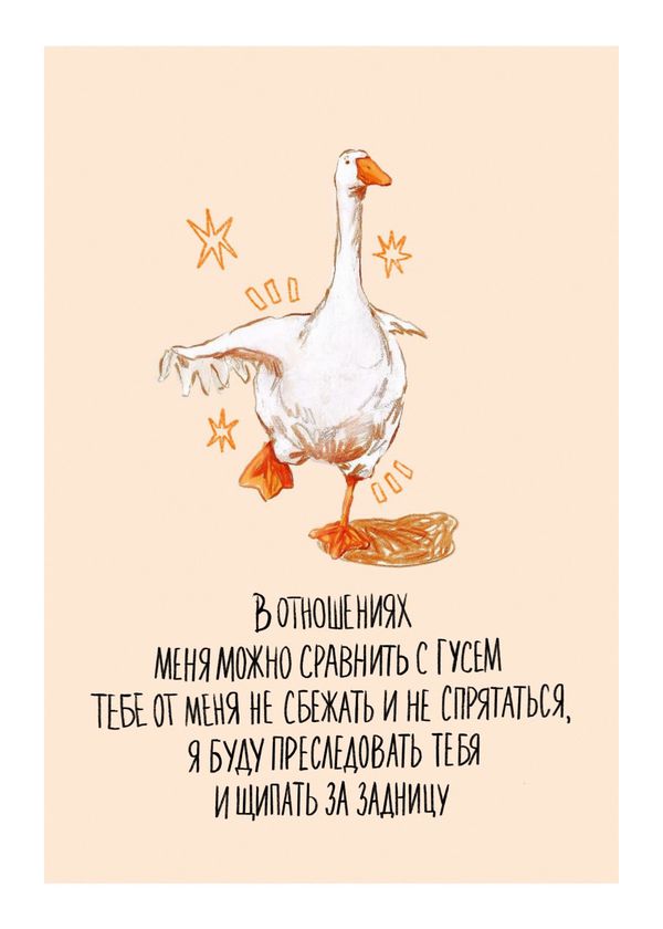 Открытка Гусь - от меня не сбежать