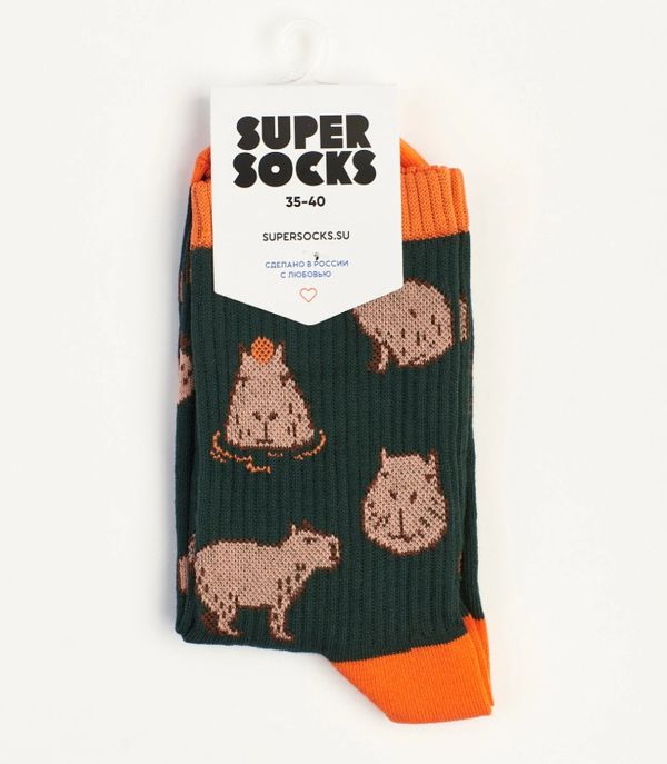 Носки SUPER SOCKS Капибара (размер 35-40) изображение 3