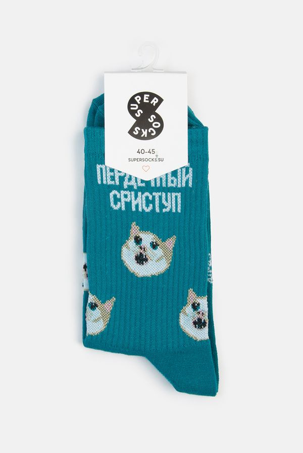 Носки SUPER SOCKS Пердечный сриступ, зеленые (размер 40-45)