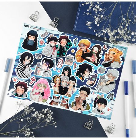 Набор стикеров Клинок рассекающий демонов - 2 (Demon Slayer) No kid's