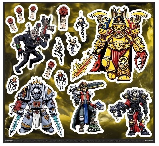 Стикеры Warhammer - Империум наклейки One love