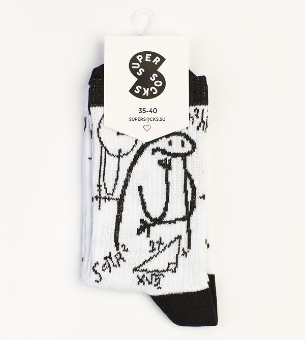 Носки SUPER SOCKS Задумался белые (размер 35-40) изображение 2
