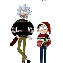 Открытка Рик и Морти - Новогодний сквонч