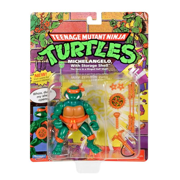 Фигурка Черепашки-Ниндзя - Микеланджело (Michelangelo - TMNT Classic Storage Shell) лицензия 10,5 см