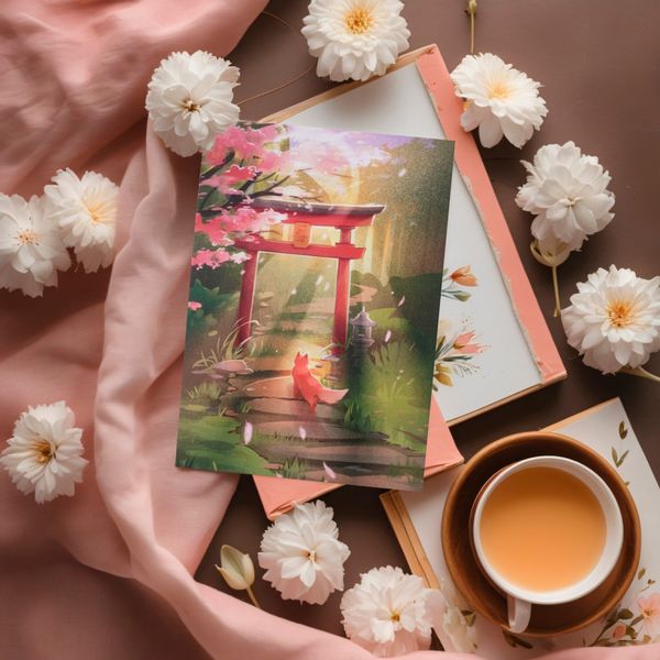 Открытка Лиса в Японии 15х10,5