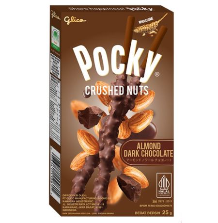 Pocky Crushed Nuts Кусочки миндаля в темном шоколаде 25 г